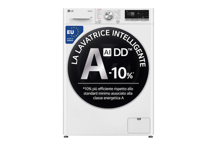 Foto frontale della lavatrice LG F4R709TAIDD